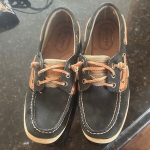 Sperry Black and Tan Boat Shoes